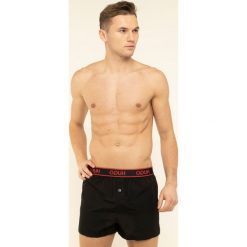 Bokserki Hugo Woven 50417147. Czarne bokserki męskie HUGO, bez wzorów, z bawełny. W wyprzedaży za 89,00 zł.