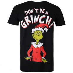 Christmas T-Shirt T-Shirt Męski Don't Be A Grinch Xxl Czarny. Czarne koszulki męskie Christmas T-Shirt, xxl, z nadrukiem, z bawełny, bez kołnierzyka. Za 65,00 zł.