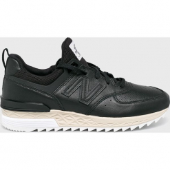 New Balance - Buty MS574LSB. Czarne buty sportowe męskie New Balance, ze skóry, na sznurówki, na fitness i siłownię. W wyprzedaży za 469,90 zł.
