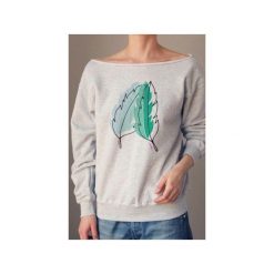 Piórka szary gruby oversize z. Szare bluzy damskie One mug a day, s, z nadrukiem, z bawełny, bez rękawów, bez kaptura. Za 129,00 zł.