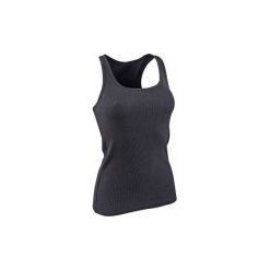 Top Gym & Pilates 500 damski. Czarne topy sportowe damskie marki DOMYOS, l, z bawełny. W wyprzedaży za 14,99 zł.
