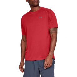 Under Armour Tech 2.0 Short Sleeve 1326413-600. Czerwone t-shirty męskie Under Armour, bez wzorów, z poliesteru, bez kołnierzyka. W wyprzedaży za 99,99 zł.