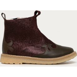 Mrugała - Buty skórzane dziecięce. Czarne botki dziewczęce Mrugała, z okrągłym noskiem, na zamek. Za 229,90 zł.