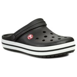 Klapki CROCS - Crocband 11016 Black. Czarne klapki damskie Crocs, bez wzorów, z tworzywa sztucznego, bez obcasa. W wyprzedaży za 159,00 zł.