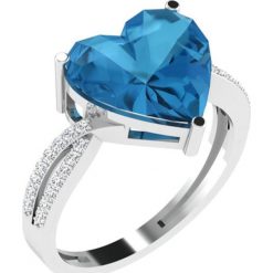 Złoty pierścionek z diamentami i syntetycznymi topazami. Szare pierścionki damskie Art of Diamond & Co., z topazem, złote. W wyprzedaży za 914,95 zł.