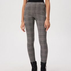 Wzorzyste legginsy z wysokim stanem - Brązowy. Pomarańczowe legginsy damskie Sinsay, xl. Za 39,99 zł.