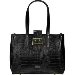 Skórzana torebka w kolorze czarnym - (S)36 x (W)28 x (G)13 cm. Czarne torebki klasyczne damskie Bosccolo, ze skóry. W wyprzedaży za 329,95 zł.