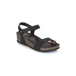 Sandały Panama Jack CAPRI. Czarne sandały damskie marki Panama Jack, bez wzorów, bez obcasa, bez zapięcia. Za 439,00 zł.