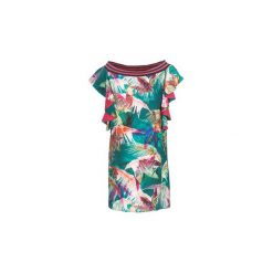 Sukienki krótkie Sisley NOUGA. Zielone sukienki mini damskie marki Sisley, z krótkim rękawem, krótkie. Za 363,30 zł.