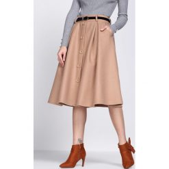 Beżowa Spódnica Span. Brązowe spódniczki Born2be, l, midi. Za 99,99 zł.