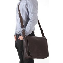 Stylowa torba męska na ramię casual SOLIER S11 brązowa - Brązowy. Pomarańczowe torby męskie na ramię Solier, eleganckie. Za 139,00 zł.