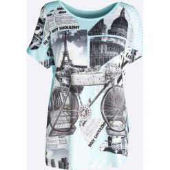 Bluzki asymetryczne: Niebieski T-shirt Shine a Light