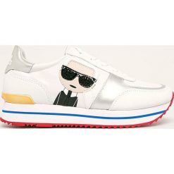 Karl Lagerfeld - Buty. Białe buty sportowe damskie KARL LAGERFELD, bez wzorów, ze skóry, sportowe. Za 859,90 zł.