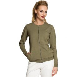 CAROLINE Kurtka z bawełny na zamek - khaki. Brązowe kurtki damskie Moe, s, bez wzorów, z elastanu, bez kaptura. Za 159,00 zł.