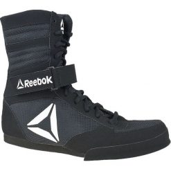 Reebok Boxing Boot CN4738 45,5 Czarne. Czarne buty sportowe męskie Reebok, z syntetyku, bez zapięcia. W wyprzedaży za 299,99 zł.