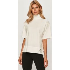 G-Star Raw - T-shirt. Białe bluzki damskie G-Star RAW, s, bez wzorów, z bawełny, retro, z golfem, z krótkim rękawem. Za 189,90 zł.