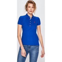 Polo Ralph Lauren - Top. Niebieskie bluzki damskie marki Polo Ralph Lauren, s, z elastanu, casualowe, polo, z krótkim rękawem. Za 429,90 zł.