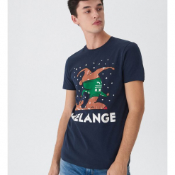 T-shirt ze świątecznym motywem - Granatowy. Niebieskie t-shirty męskie House, l. Za 39,99 zł.