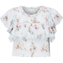 Top LOVESHACKFANCY LAUREL. Niebieskie topy damskie LoveShackFancy, w koronkowe wzory, z bawełny, z okrągłym kołnierzem. W wyprzedaży za 818,00 zł.