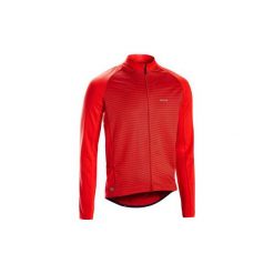 Koszulka UVPROTECT długi rękaw na rower szosowy RC100 męska. Czerwone koszulki męskie TRIBAN, m, bez wzorów, z elastanu, rowerowe. Za 99,99 zł.