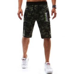 Spodenki i szorty męskie: Krótkie spodenki dresowe męskie camo zielone (sx0540)