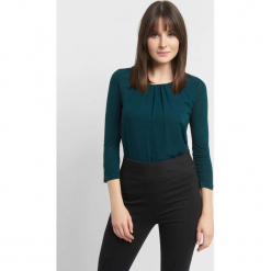 Koszulka z zakładkami. Brązowe bluzki longsleeves Orsay, xs, z dzianiny, z okrągłym kołnierzem. Za 59,99 zł.