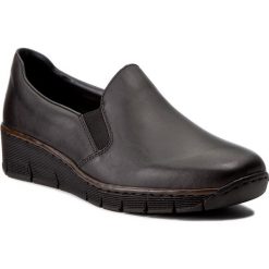 Półbuty RIEKER - 53766-00 Black 1. Czarne półbuty damskie Rieker, bez wzorów, ze skóry ekologicznej, bez obcasa, na obcasie, bez zapięcia. Za 239,00 zł.