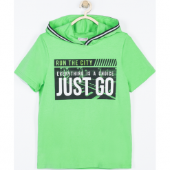 Koszulka. Zielone t-shirty chłopięce marki RUN THE CITY, z aplikacjami, z krótkim rękawem. Za 49,90 zł.