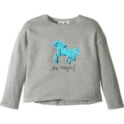 Bluzy dziewczęce rozpinane: Bluza z cekinami bonprix jasnoszary melanż