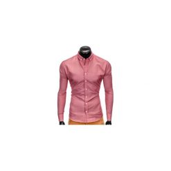 KOSZULA MĘSKA ELEGANCKA Z DŁUGIM RĘKAWEM K395 - CZERWONA. Czerwone koszule męskie Ombre Clothing, s, bez wzorów, eleganckie, z kontrastowym kołnierzykiem, z długim rękawem. Za 39,00 zł.