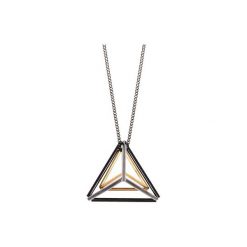 Geometryczny Naszyjnik LOVLO D-TRIANGLE. Czarne naszyjniki damskie Lovlo, złote. Za 85,00 zł.