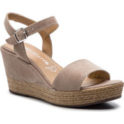 Espadryle TAMARIS - 1-28062-22 Taupe 341. Brązowe espadryle damskie Tamaris, bez wzorów, z zamszu, bez obcasa, na obcasie. Za 199,90 zł.