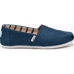 Toms - Espadryle Classic. Niebieskie espadryle damskie marki Toms, bez wzorów, ze skóry, bez obcasa. Za 199,90 zł.
