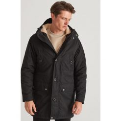 Parka typu sherpa - Czarny. Czarne parki męskie Reserved, s, bez wzorów, bez kaptura. Za 279,99 zł.