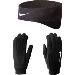 Rękawiczki damskie: Nike Zestaw rękawiczki i opaska RUNNING THERMAL HEADBAND/GLOVE SET, kolor BLACK/SILVER, rozmiar L