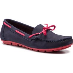 Mokasyny CARINII - B4539 K59-000-000-C85. Niebieskie mokasyny damskie marki Carinii, ze skóry. Za 259,00 zł.