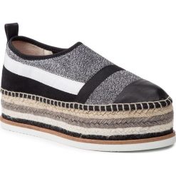 Espadryle ESPADRILLES - J.Lurex 23366-38665-1 Argento. Szare espadryle damskie Espadrilles, bez wzorów, ze skóry, bez obcasa, na koturnie. W wyprzedaży za 319,00 zł.
