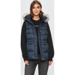 Tommy Hilfiger - Bezrękawnik puchowy. Niebieskie kurtki damskie TOMMY HILFIGER, s, bez wzorów, z poliesteru. Za 899,90 zł.
