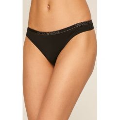 Emporio Armani - Stringi. Czarne majtki damskie Emporio Armani, xs, z elastanu. W wyprzedaży za 69,90 zł.