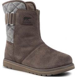 Śniegowce SOREL - Rylee NL2294 Major/Major 245. Szare kozaki damskie Sorel, na zimę, ze skóry, bez zapięcia. W wyprzedaży za 299,00 zł.