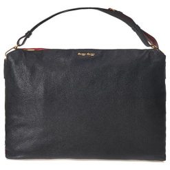 Torebki klasyczne damskie: Skórzana torebka w kolorze czarno-czerwonym – (S)50 x (W)38 x (G)5 cm