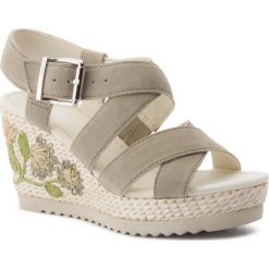 Espadryle GABOR - 25.793.18 Schilf (Flower). Szare espadryle damskie Gabor, bez wzorów, ze skóry, bez obcasa, na obcasie. W wyprzedaży za 299,00 zł.