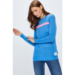 Calvin Klein Jeans - Sweter. Niebieskie swetry klasyczne damskie marki Calvin Klein Jeans, s, z bawełny, z okrągłym kołnierzem. W wyprzedaży za 269,90 zł.