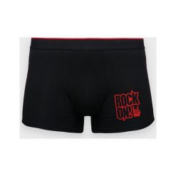 Bokserki męskie Rock. Czerwone bokserki męskie MegaKoszulki, bez wzorów, z elastanu. Za 49,90 zł.