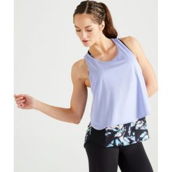 Top 3 w 1 fitness cardio 520 damski. Topy damskie DOMYOS, bez wzorów, z elastanu, bez rękawów, na fitness i siłownię. Za 49,99 zł.