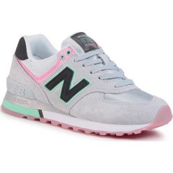 Sneakersy NEW BALANCE - WL574SAT Szary. Szare półbuty damskie New Balance, ze skóry. Za 349,00 zł.