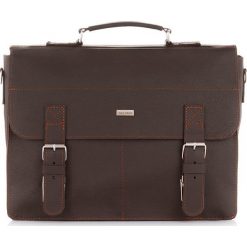 Skórzana teczka torba męska vintage PAOLO PERUZZI G-02-BR c.brązowa - c.brązowy. Pomarańczowe torby męskie skórzane Paolo Peruzzi, w paski, vintage. Za 309,99 zł.