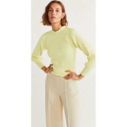 Mango - Sweter Amiran. Żółte swetry damskie Mango, s, bez wzorów, z poliesteru, bez rękawów, bez kaptura. Za 159,90 zł.