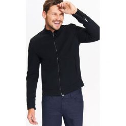 Kardigan męski ze stójką i zamkami przy rękawach. Czarne swetry męskie Top Secret, na zimę, xxl, bez wzorów, z dzianiny, klasyczne. W wyprzedaży za 59,99 zł.