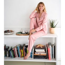 Piżama koszulowa z satyny. Czerwone piżamy męskie marki La Redoute Collections, m, z elastanu. Za 126,38 zł.